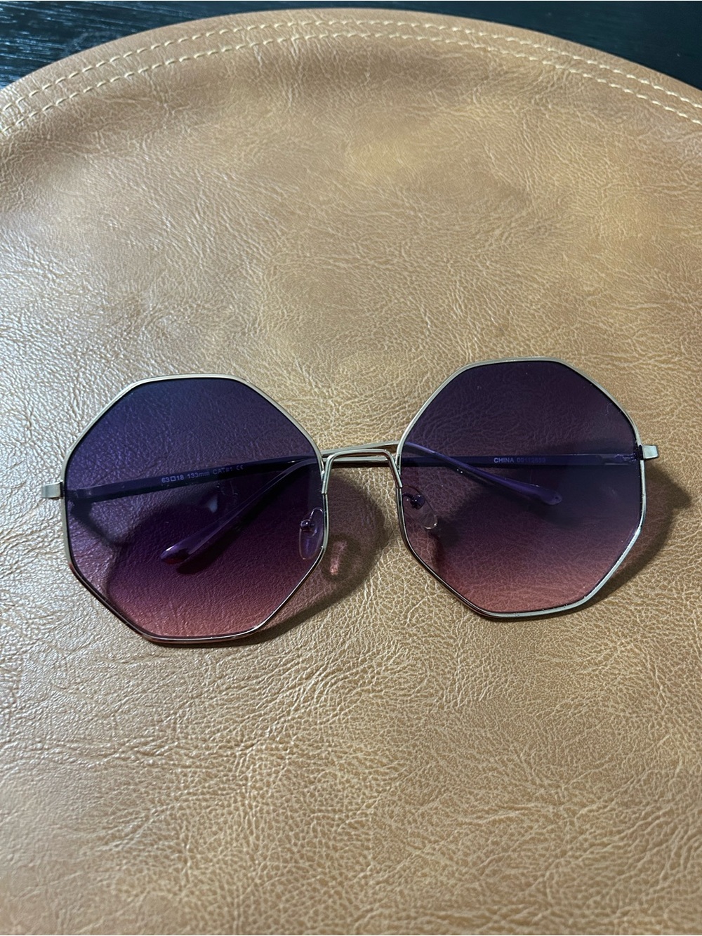 Octagonal Purple Gradient Women's Sunglasses